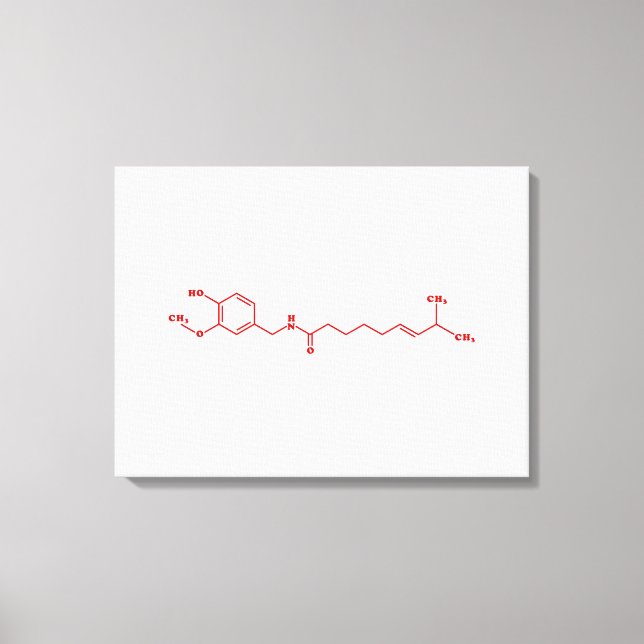 Chili Capsaicin Molecular Chemical Formula Canvastryck (Framsida)