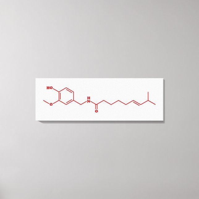 Chili Capsaicin Molecular Chemical Formula Canvastryck (Framsida)