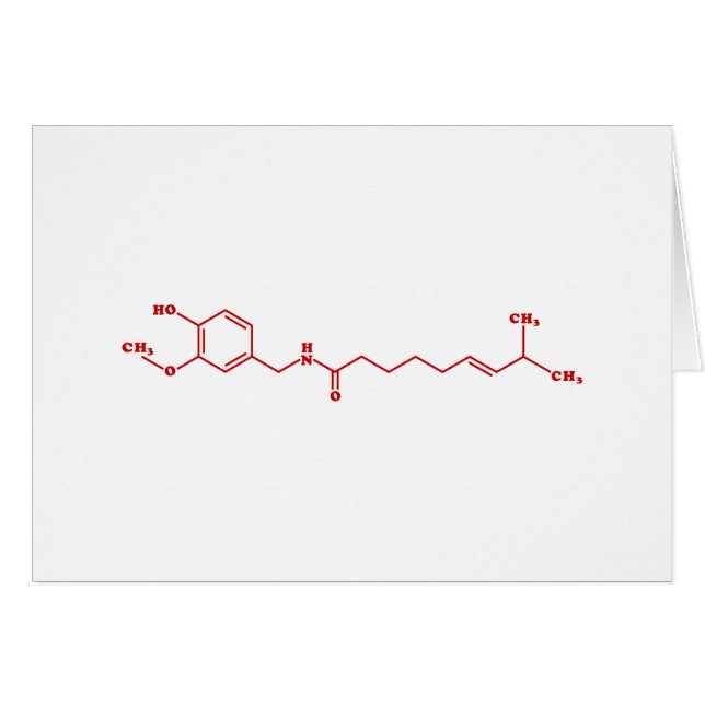 Chili Capsaicin Molecular Chemical Formula Card Hälsningskort (Framsidan Horizontal)