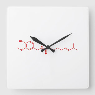 Chili Capsaicin Molecular Chemical Formula Fyrkantig Klocka