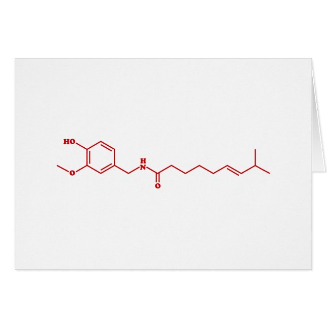 Chili Capsaicin Molecular Chemical Formula Hälsningskort (Framsidan Horizontal)