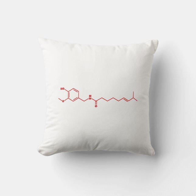 Chili Capsaicin Molecular Chemical Formula Kudde (Framsida)