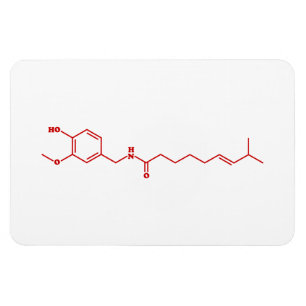 Chili Capsaicin Molecular Chemical Formula Magnet