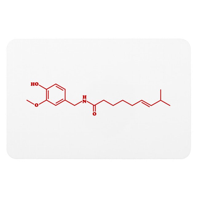 Chili Capsaicin Molecular Chemical Formula Magnet (Horisontell)
