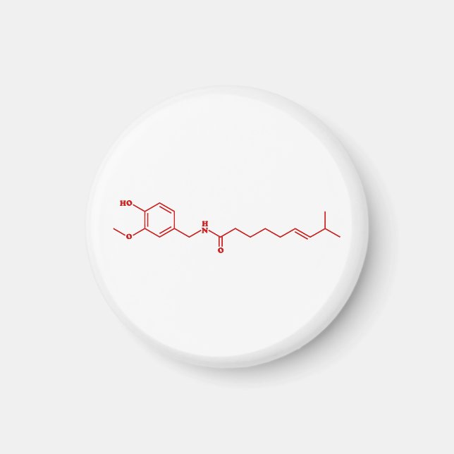 Chili Capsaicin Molecular Chemical Formula Magnet (Framsidan)