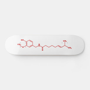 Chili Capsaicin Molecular Chemical Formula Mini Skateboard Bräda 18,5 Cm