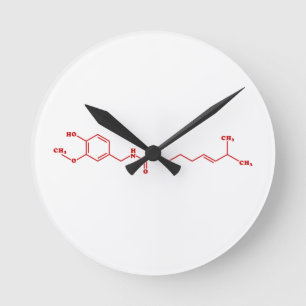 Chili Capsaicin Molecular Chemical Formula Rund Klocka