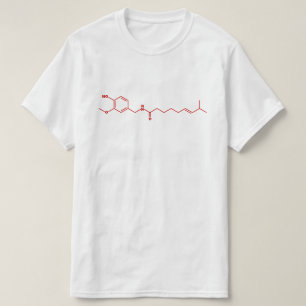Chili Capsaicin Molecular Chemical Formula T Shirt
