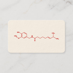 Chili Capsaicin Molecular Chemical Formula Visitkort