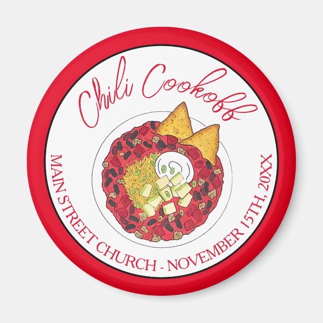 Chili Chili Soppa Cookoff tävlingsleverantör Magnet (Framsidan)