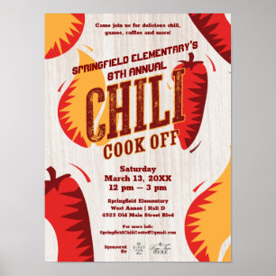 Chili Cook Av   BBQ Cookout Tävling Poster