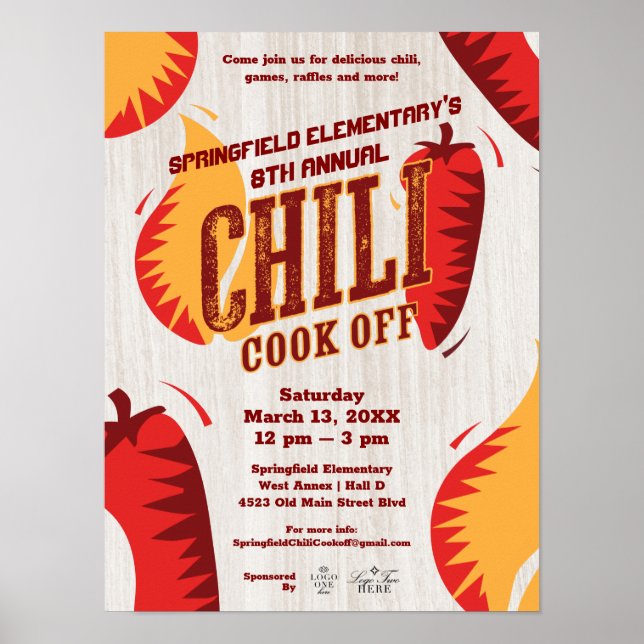 Chili Cook Av | BBQ Cookout Tävling Poster (Framsidan)
