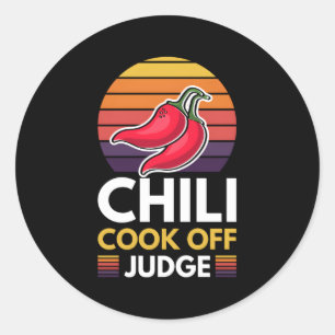 Chili Cook av domare Red Chili Runt Klistermärke