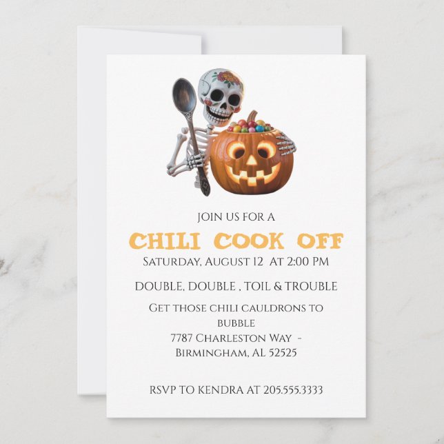 Chili Cook av Halloween Inbjudningar (Framsida)