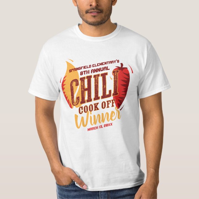 Chili Cook Av Winner | BBQ Cookout Tävling T Shirt (Framsida)