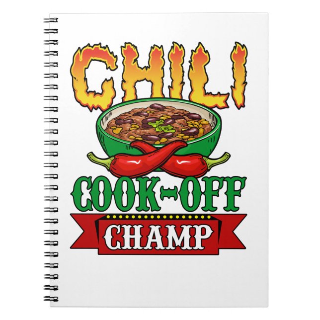 Chili Cook Off Champ Competition Winner Anteckningsbok (Framsidan)