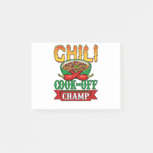 Chili Cook Off Champ Competition Winner Post-it Block