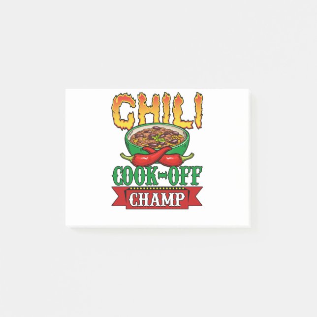 Chili Cook Off Champ Competition Winner Post-it Block (Framsida)
