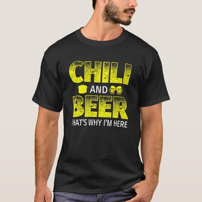 Chili Cook-off - Chili and Beer - Chili Älskare T Shirt (Framsida)