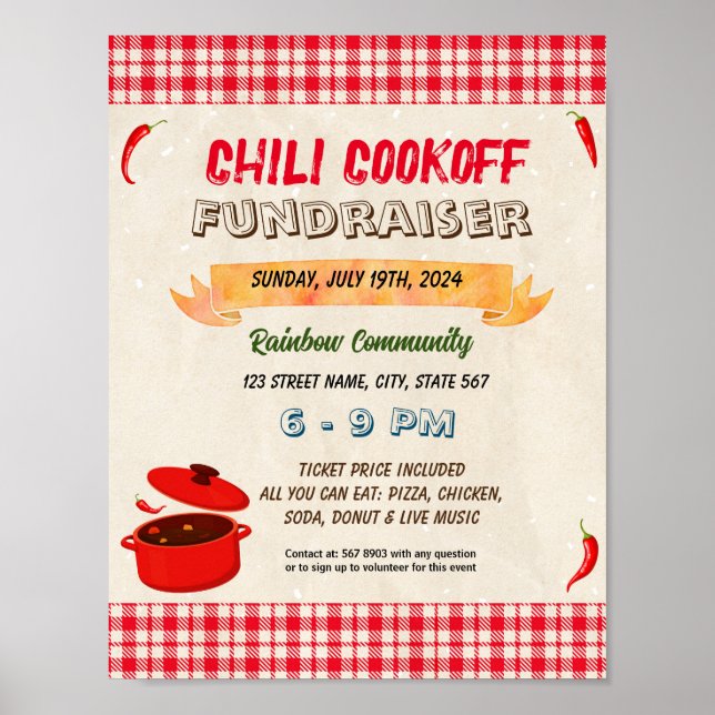 Chili Cook Off Fundraiser-mall Poster (Framsidan)