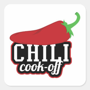 Chili Cook-Off Fyrkantigt Klistermärke