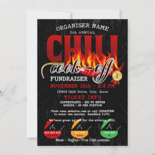 Chili Cookoff Cook Off Fundraiser Community Party Inbjudningar