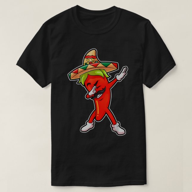 Chili Dabbing T Shirt Pepper Mexikanska Hetten Jal (Design framsida)