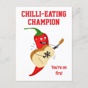 Chili Eating Champion du är på eld-notan Vykort