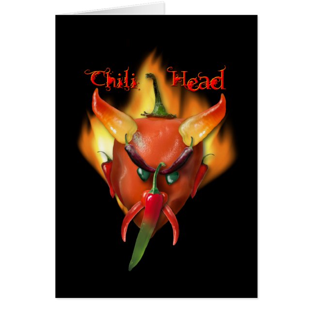Chili Head Djävulen Hälsningskort (Framsidan)
