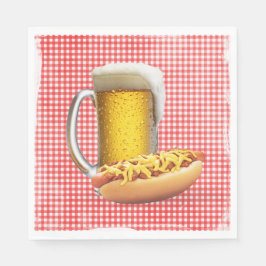 Chili Hett Hund och Beer On Gingham Pappersservett