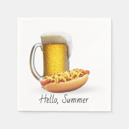 Chili Hett Hund och Beer On White Pappersservett
