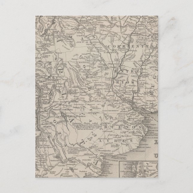 Chili, La Plata och Uruguay Vykort (Framsida)