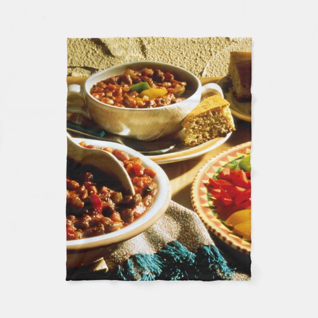 Chili med Cornbröd Fleecefilt (Framsidan)