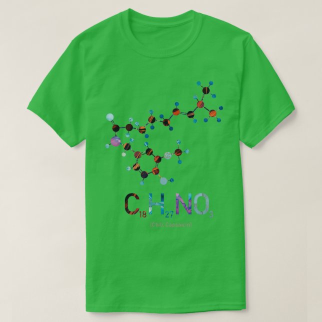 Chili Molecule Capsaicin kemi T Shirt (Design framsida)