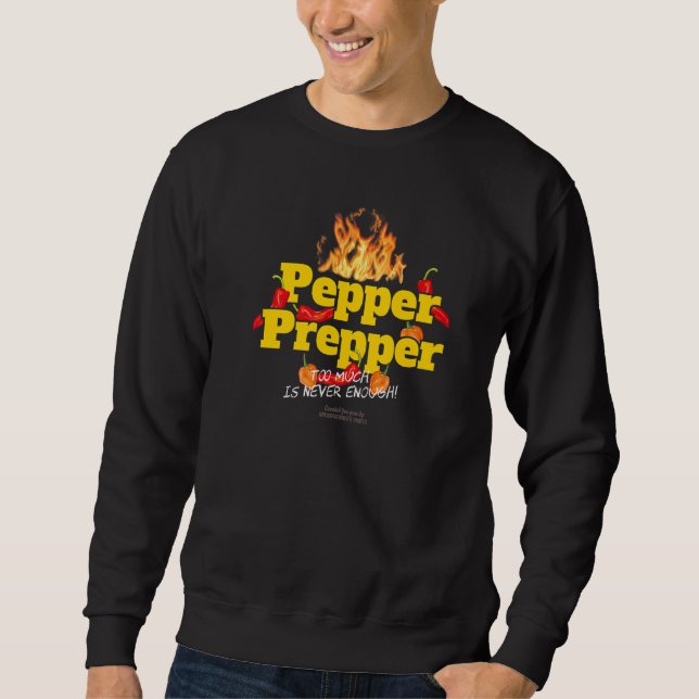 Chili Påstående Pepper Prepper Chili Lång Ärmad Tröja (Framsida)