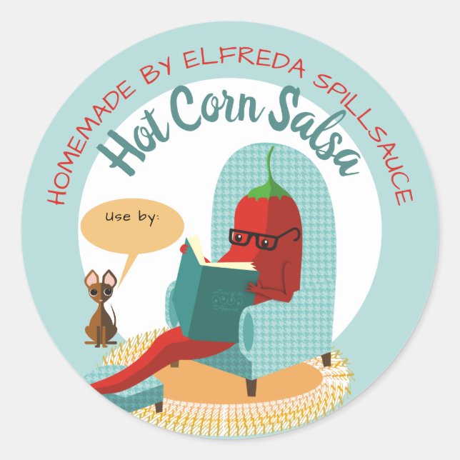 Chili pepparsalsa från klisterboet runt klistermärke (Framsida)