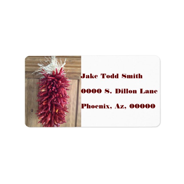 CHILI PEPPER ADRESSETIKETT (Framsidan)