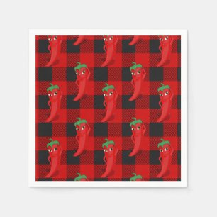 Chili Pepper Buffalo Play Mönster Black och Red Pappersservett