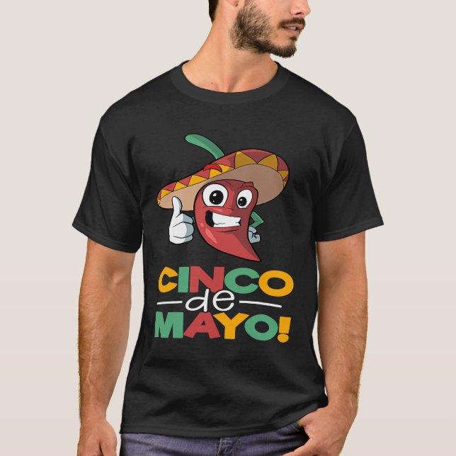 Chili Pepper Cinco De Mayo Mexican T Shirt (Framsida)