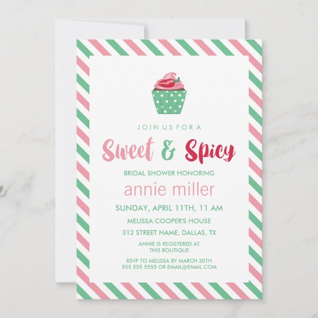 Chili Pepper Cupaka| Söt och kryddig Möhippa Inbjudningar (Framsida)