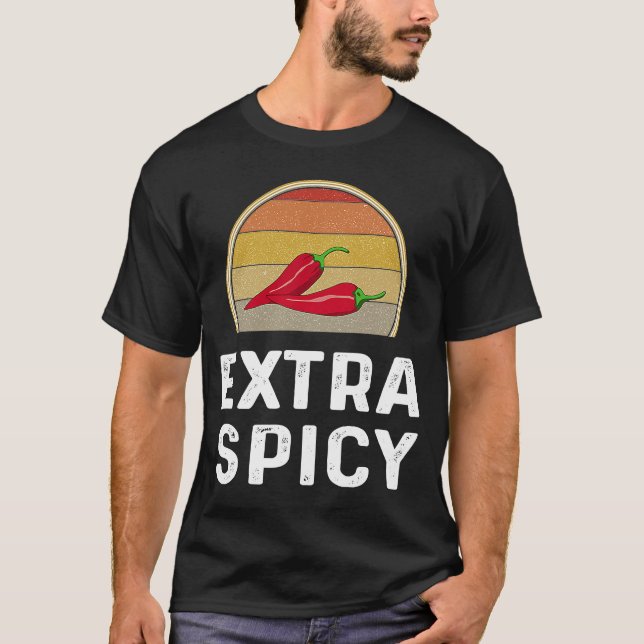 Chili Pepper Extra Spicy Cook av Retro T Shirt (Framsida)
