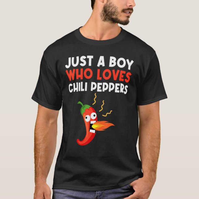 Chili Pepper for Boys Kids Spicy Habanero Chile T Shirt (Framsida)