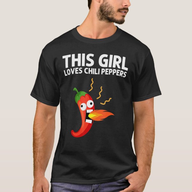 Chili Pepper Girls Kids Spicy Habanero Chile T Shirt (Framsida)