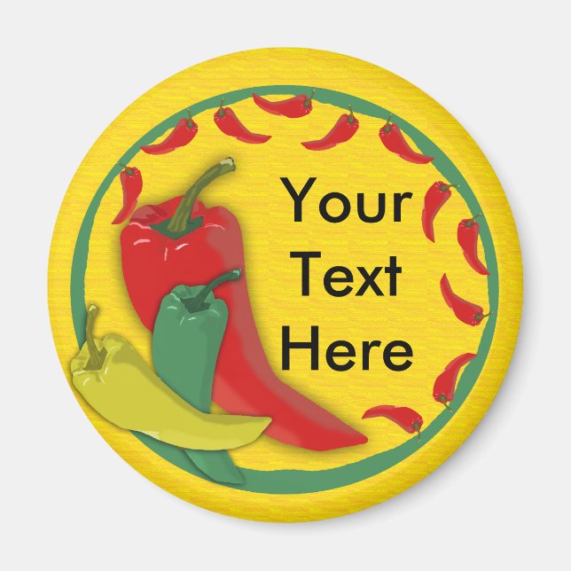 Chili Pepper Group Circle Ram Magnet (Framsidan)