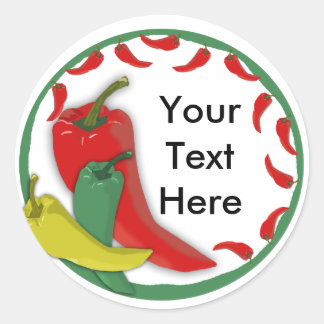 Chili Pepper Group Circle Ram Runt Klistermärke