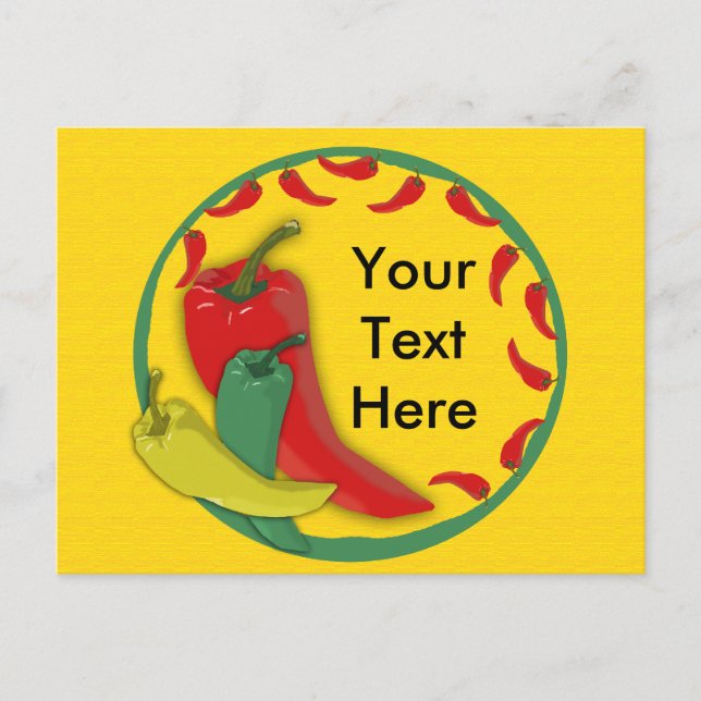 Chili Pepper Group Circle Ram Vykort (Framsida)