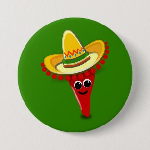 Chili Pepper i Sombrero Knapp