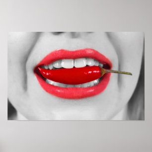 Chili pepper läppar poster