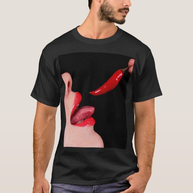 Chili pepper läppar t shirt (Framsida)