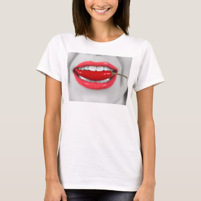 Chili pepper läppar t shirt (Framsida)